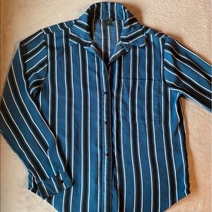 Oversized button down blue shirt